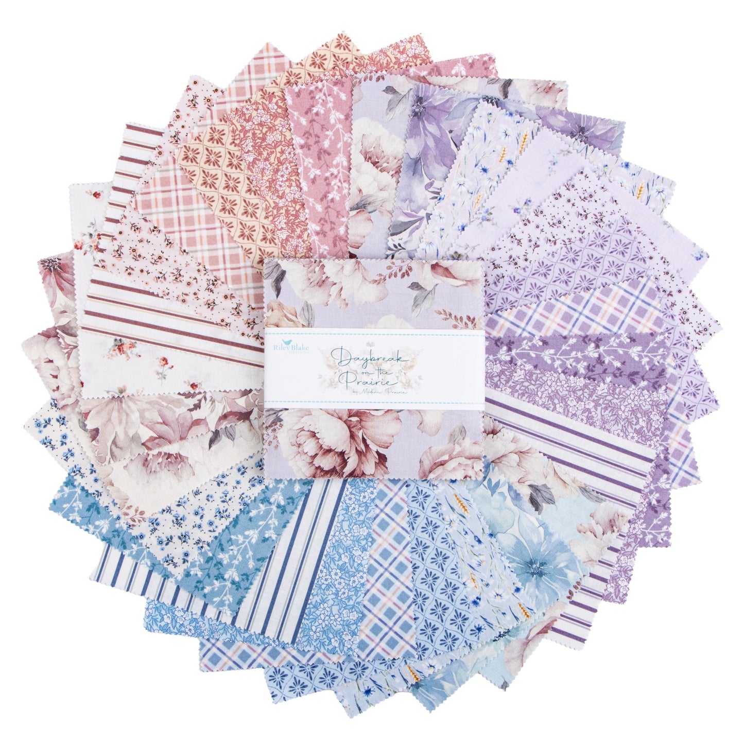 Daybreak on The Prairie 5" Squares, Riley Blake Designs , 42 Precut Cotton Fabric Charm Pack