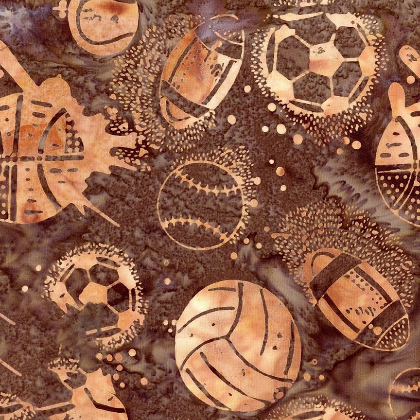 Let's Play Ball! Fat Quarter Bundle A, 12 pcs, Riley Blake Expressions Batiks, Sports, FQ-23172A-12