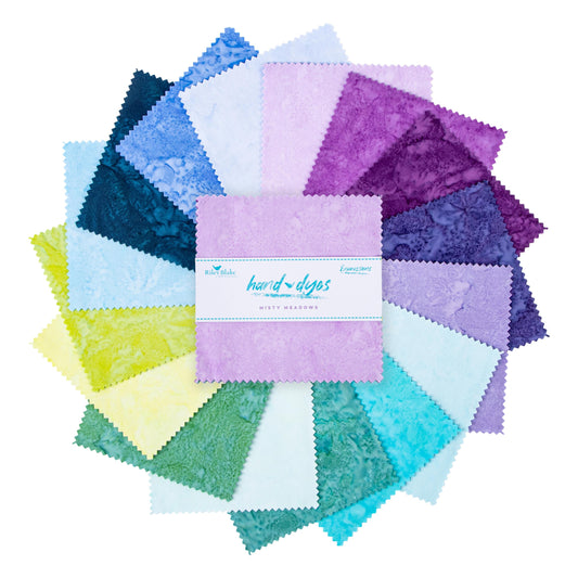 Riley Blake Misty Meadows Batik 5" Precut Cotton Fabric Squares, 42Pcs. Stacker