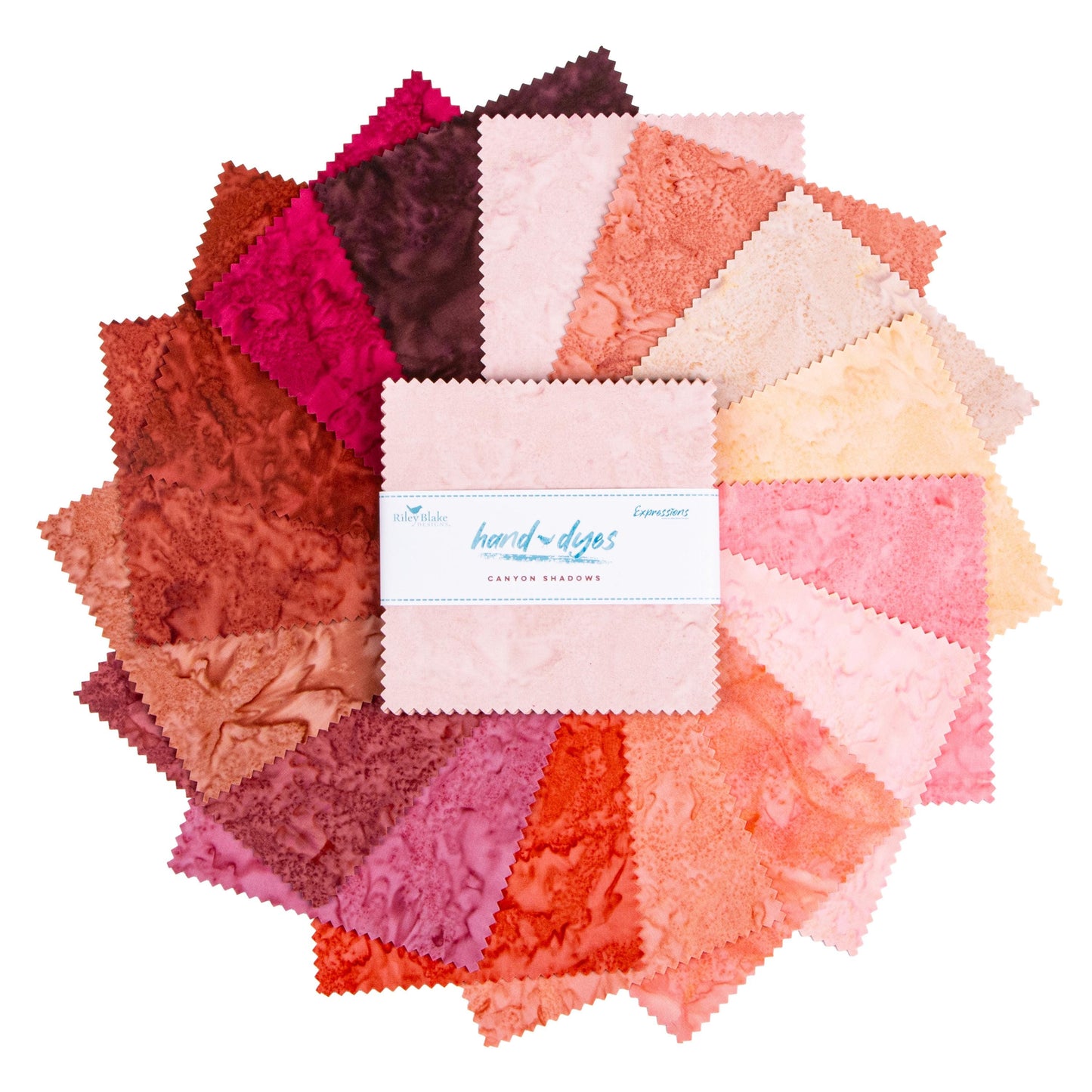 Riley Blake Canyon Shadows Batik 5" Precut Cotton Fabric Squares, 42Pcs. Stacker