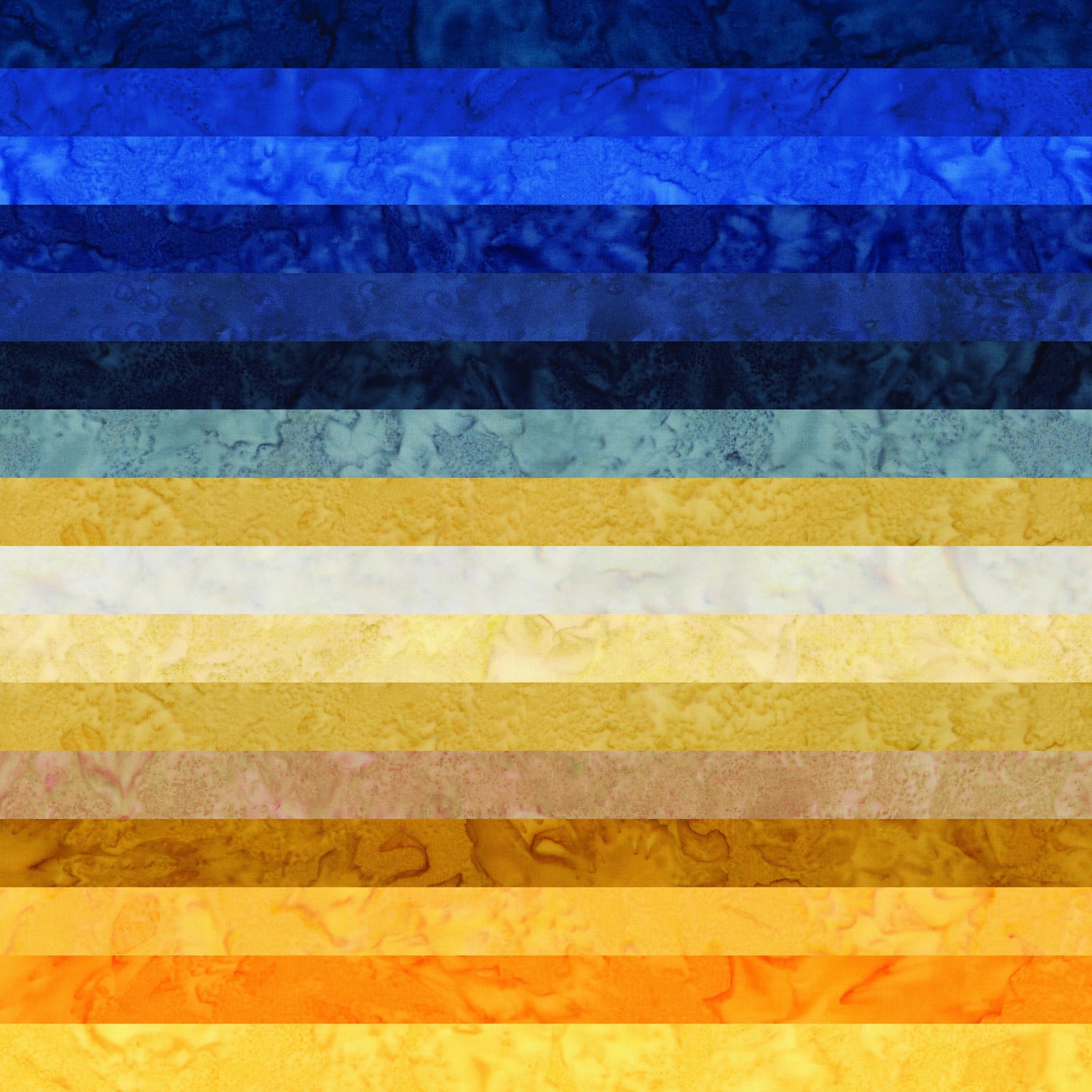 Riley Blake Tuscan Batik 5" Precut Cotton Fabric Squares, 42Pcs. Blue Yellow Stacker
