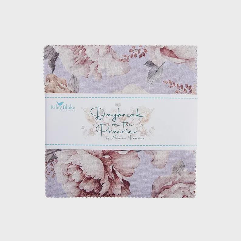 Daybreak on The Prairie 5" Squares, Riley Blake Designs , 42 Precut Cotton Fabric Charm Pack