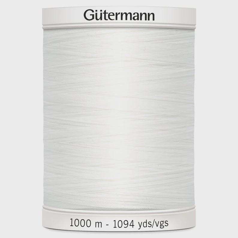Gütermann Sew-All Thread Polyester  White (1000M-020)  1000m / 1094 yds