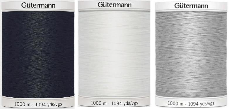 Gütermann Sew-All Thread Set  3 Essential Colors (1000m / 1094yd Each)