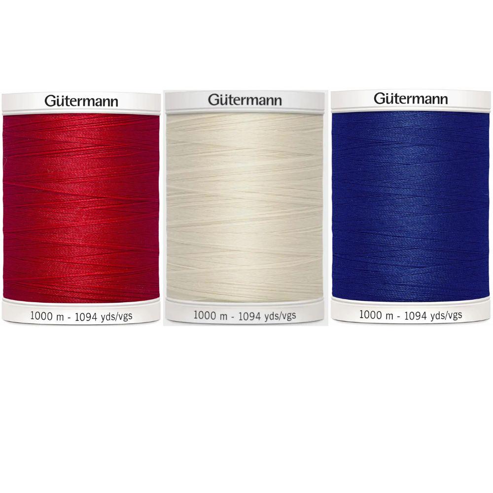 Gütermann Sew-All Thread Set  3 Essential Colors (1000m / 1094yd Each)