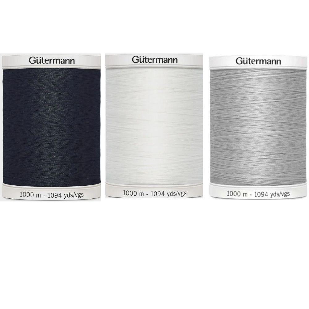 Gütermann Sew-All Thread Set  3 Essential Colors (1000m / 1094yd Each)